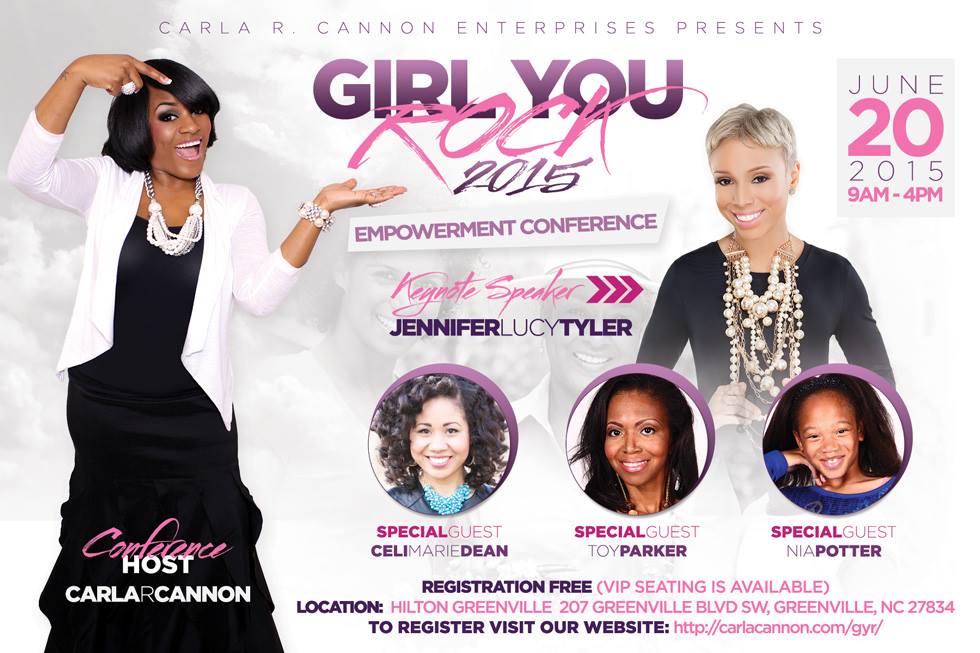 Girl you rock conference flyer with me and Nia